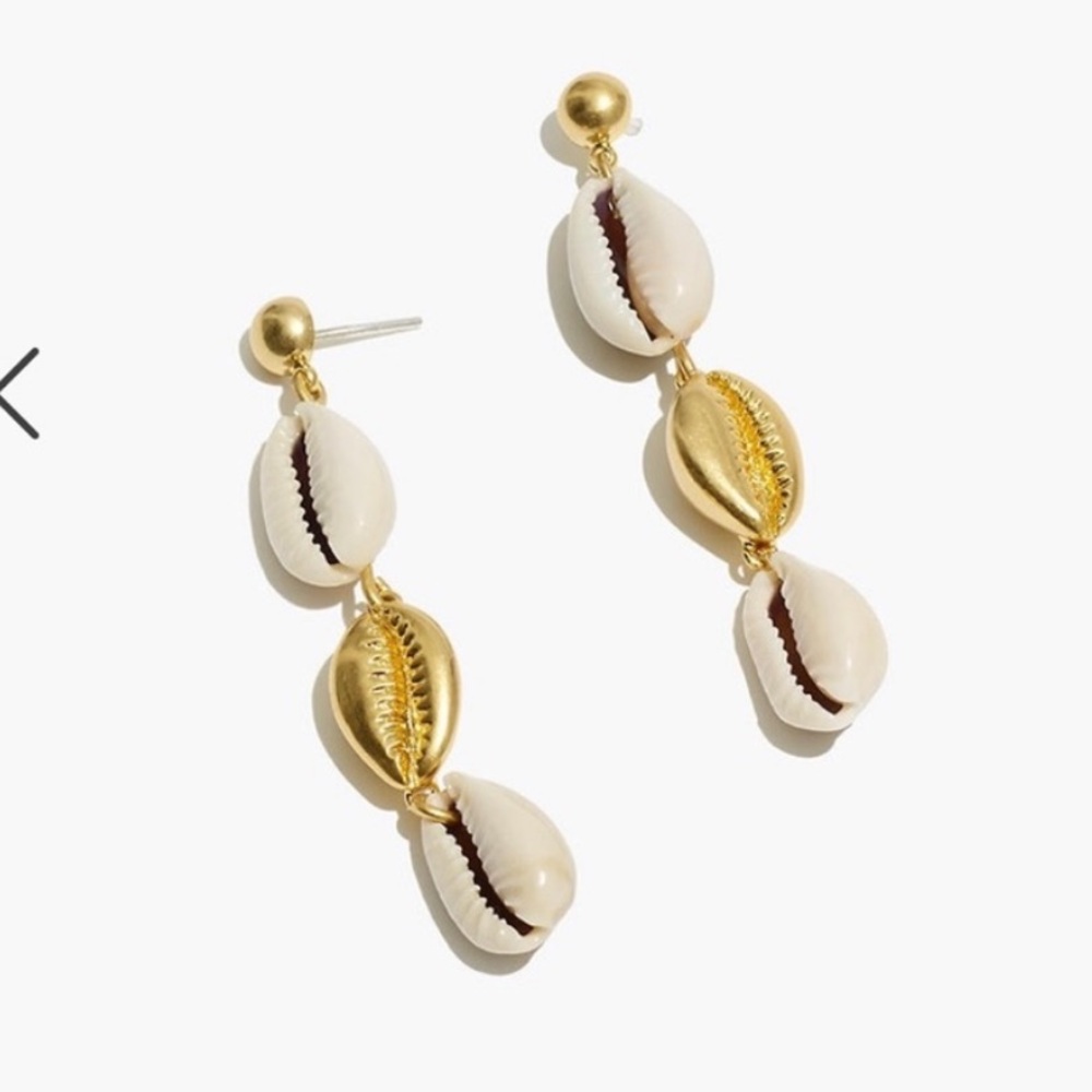 Madewell Gold cowrie Drop Earrings